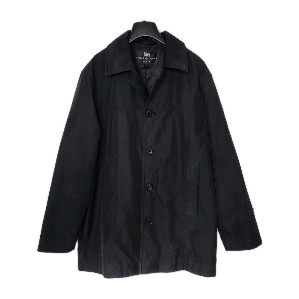 Balanciaga Paris Men's Black Button Up Car Coat Size 4 Authentic Designer